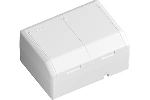 TEMOLink Euro Classic 2-vägs IP44 uttag, 2 Schuko inbyggd väggkontakt med skyddslock, 250 V 16 A, 103 x 75 mm uttag
