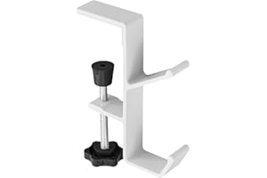 FYting Headphone Hanger,Headphone Hook,Eadphone Hanger,Aluminum Material,-with Double Hooks, Table Hanging Gaming Headphone Holder, Can Hold Keys, Bags, Hats, Umbrellas (White)