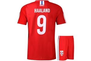 KINGDO Noruega Haaland – Camiseta de fútbol para niños y adultos, camiseta de fútbol, regalos de fútbol, camiseta deportiva, ropa deportiva