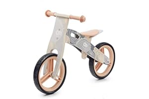 kk Kinderkraft RUNNER Bicicleta sin Pedales, Ligera, Asiento Ajustable , Bicicleta 2 Ruedas, Bicicletas niños, Hecha de Madera, Práctica, Moto bebé, 35 kg, Gris