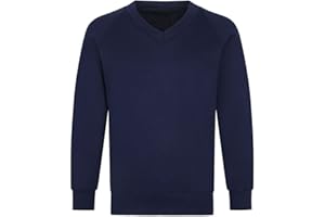 Bratatatmania Boys Girls School Uniform Jumper - Unisex Kids V Neck Sweatshirt School Wear Shirts Long Sleeve Fleece Jumper Classic Uniform