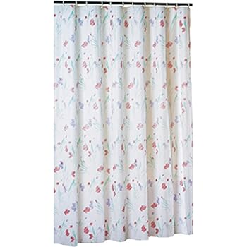 MSV Duschvorhang 180x200cm geblümt aus PVA in weiß/bunt Motif Fleur