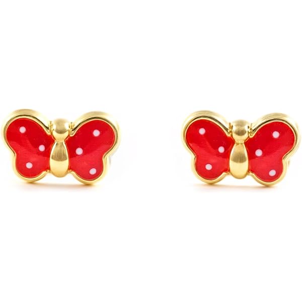 Orecchini Farfalla Per Bambine In Oro Giallo 9k - Con Scatola Regalo E Certificato Di Garanzia - Foto 12