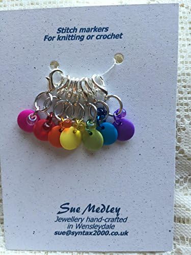 Acrylic disc stitch markers for knitting and crochet, beads, clasps and rings