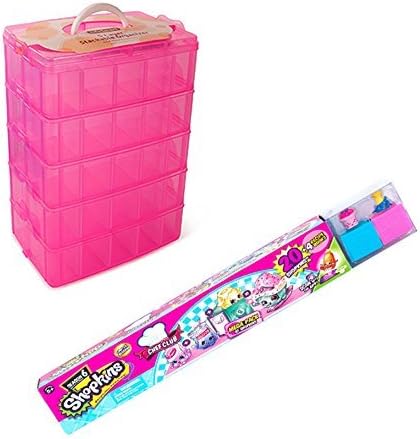 LifeSmart Stackable Storage Container. Pink, with Shopkins Season 6 Mega Pack