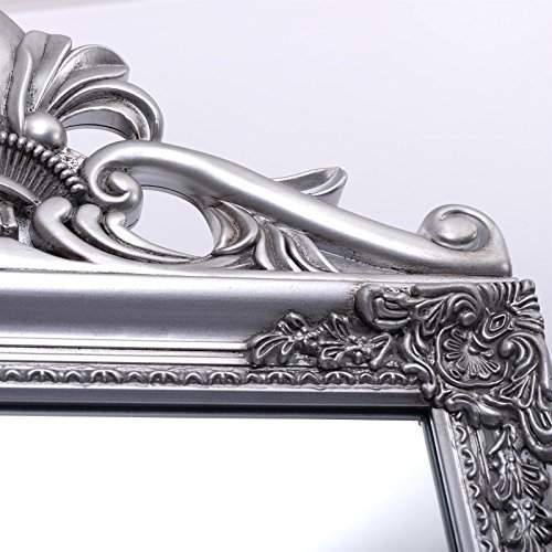 PRACHTVOLLER STANDSPIEGEL „OLIVIA“ | 180 cm, antik silber, mit Krone | Barock Rahmen - 5