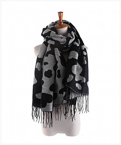 Female Autumn and Winter All Match Cow Thick Warm Cashmere Tassel Shawl Collar 2 Large Scarf , Photo Color