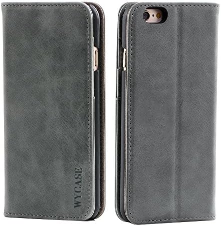 WYCASE® iphone 6 Wallet case Shell iphone 6S Leather Holster Protection Cover with kickstand,Card Slots Grey
