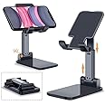 REBONICX K-9 Cell Phone Stand, Angle Height Adjustable for Desk, Foldable Cell Phone Holder, Cradle, Dock, Tablet Stand, Case Friendly Compatible with Phone/iPad/Kindle/Tablet