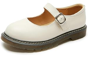 ZIRIA Kleine Lederschuhe Damen Runde Zehe High Heels Retro Leder Damenschuhe Mary Jane Schuhe