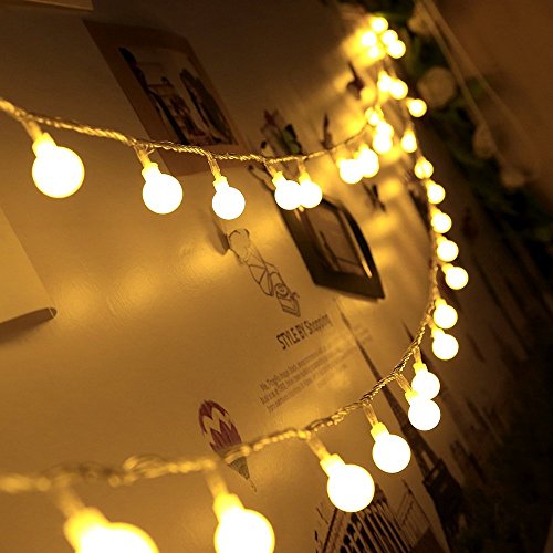 Bever Guirnaldas Blancas de Luz Impermeable 50 Bombillas de cálida Luces de LED del Efecto Estrellado, Luces Decorativas habitación, Decoración para Jardín, Casas, Boda, Fiesta de Navidad