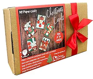 Crack of Dawn Crafts DIY Craft Kit - Christmas Cards and Envelopes | 5 in 1 Paper Craft kit