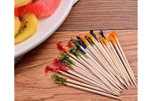 AILEXI 500er zählt Sandwich Rüschen Picks Cocktailstäbchen Obststäbchen und Zahnstocher 6,5cm - Farblich Sortiert
