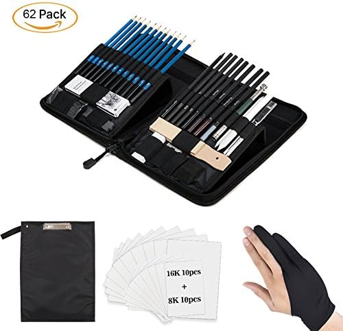 62Pcs Drawing and Sketching Pencils Set,VST, Professional Art Kit Including Drawing Pencils, Graphite Pencils, Sketching Supplies For Art Student