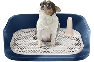 NETHIX Toilettes pour Chien, Toilettes Portables avec Plateau pour Maison intérieure Chiot Balcon,Toilettes pour Chiens Teddy Chihuahua 50 * 40CM (Bleu)