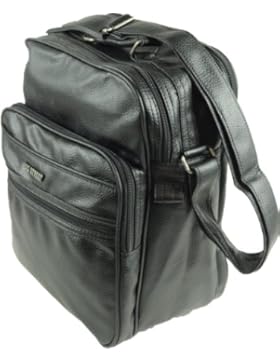 Stabile Arbeitstasche Flugumhänger Flugbegleiter Umhängetasche Messenger Bag schwarz Hochformat