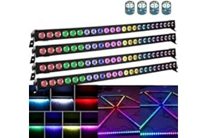 YESPICK 24 * 3W Barra de Wallwasher LED RGBW con Control Remoto, Luz de Escenario Efectos de Iluminación para DJ, Bar, Fiesta, Discoteca, Boda, Halloween, Navidad, 4 PCS