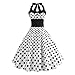 Produktbild Vintage KleidYesmile 50er Swing Sexy Punkt Drunck Rockabilly Kleid Frauen 2018 Trägerlos Kleider Jahre Vintage Cocktailkleid Röcke Petticoat Vintage Mode Partykleider Cocktailkleider (M, Weiß)