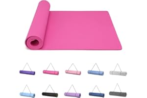 Good Nite Tappetini da Yoga da Donna Antiscivolo Con Superficie Testurizzata, Spessore 6 Mm, Con Cinghia Per Il Trasporto, Tappetino per Yoga, Pilates, Ginnastica (183 * 61 * 0,6 Cm)