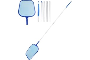 TECDW Recoge Hojas para Piscinas, Red Piscina Limpieza con Poste Telescópico de 1,2M, Pool Net Leaf Skimmer, Recogehojas Piscina para Piscina, Spas, Estanques, Parque Acuatico (Azul)