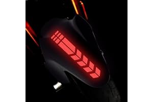 Leniutor 1 paio di adesivi riflettenti per parafango anteriore per moto, universale, in vinile, per auto, con strisce di avvertimento di sicurezza, adesivi per esterni (rosso)