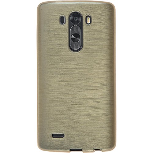 PhoneNatic Funda de silicona para LG G3 - brushed oro - Cover Cubierta   protector de pantalla