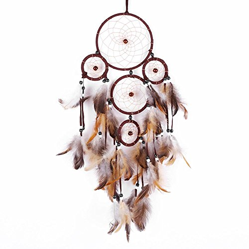 SOLEDI Dreamcatcher Traumfänger Glücksbringer aus der schönsten Geschichten in der amerikanischen indischen Mythologie Braun