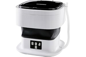 CLEANmaxx Mini pralka idealna w podróży | Mobilna pralka z 2 programami prania i jednym cyklem wirowania | składana i cicha | na maks. 1 kg prania | nadaje się na kemping i w podróży