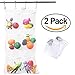 Produktbild Lanlan Quick Dry zum Aufhängen Tasche Halterung und Bad Organizer Mesh Dusche Caddy Aufhängen Badezimmer Zubehör (2 Set 6-pocket 8 Ringe)