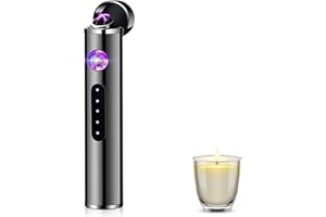 ASANMU Accendino Elettrico, Regalo per La Festa Del Papà, USB Accendino Ricaricabile, Antivento Elettronico Accendino Lungo,Mini Accendino Plasma,con Cavo USB Accendino per Papà, Lui, Uomo