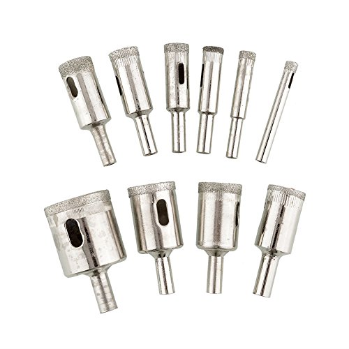 SOLEDI DIY & Tools 10pcs Glasbohrer Glass Diamantbohrer Hohlbohrer Lochsäge Bohrkrone Fliesenbohrer - 2