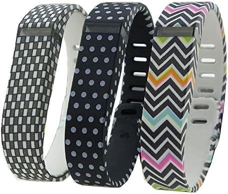HopCentury Replacement Wrist Band Strap for Fitbit Flex Bracelet Straps with Translucent Secure Fastener Sleeve and Metal Clasp - Large Size (3 Pack)