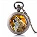 Produktbild Heulender Wolf Taschenuhr Halskette, Tier Schmuck, Vintage Bronze Quarz Uhren Kette Halskette
