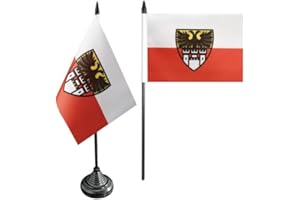 Flaggenfritze Tischflagge/Tischfahne Deutschland Stadt Duisburg + gratis Aufkleber