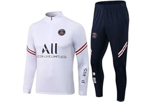 Kobzio 2022/23 Chándales de fútbol Paris,chandal niño de fútbol Chaqueta Entrenamiento y Pantalones de chándal Fitness Entrenamiento Deportivo Traje de Jogging Unisex Imagen rayada 4 2XS