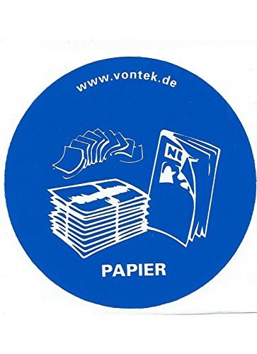 Altpapier blau Aufkleber für Abfalltrennsysteme Papier Mülleimer Abfalleimer