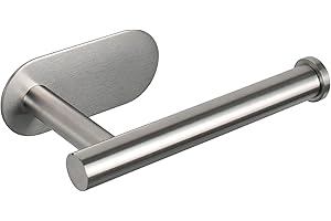 OZNEWLIFE on and Off Porte Papier Toilette, Support Premium sans Perçage, Porte Rouleau Papier Toilette Mural en Acier Inoxydable pour Cuisine et Salle de Bain, Couleur Argent