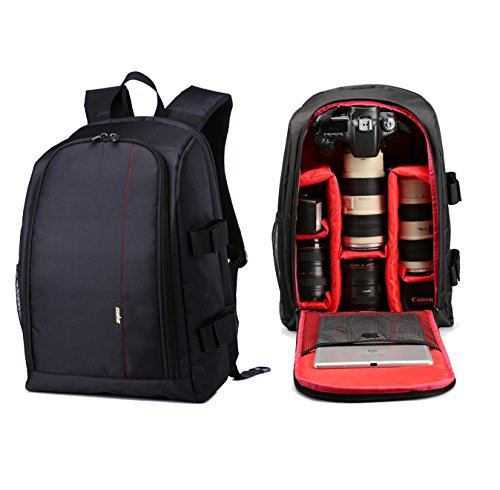 UNHO® Mochila para Nikon, Impermeable para Cámaras reflex, Equipo Fotográfico, Ordenador Portátil, Tableta, Mochila para DSLR Canon, Sony, Samsung, Olympus, Pentax