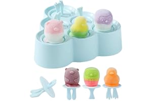 Bluelves Moule à Glace, Moulle Esquimaux Silicone, Mini Moule a Glace, Glaces à l'eau, Ice Pop Mold Popsicle Sorbet DIY Réutilisable, Moulle Magnum pour DIY Sorbet Yaourts