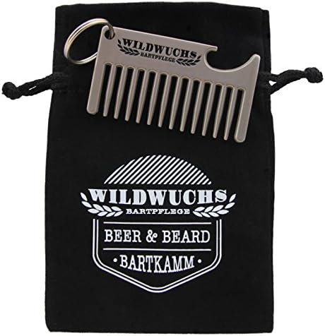 Beer & Beard Key fob with Beard Comb and Bottle Opener as a Gift idea by Wildwuchs Bartpflege