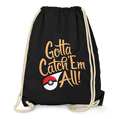 TEXLAB – Gotta catch ‘Em all – Turnbeutel, schwarz