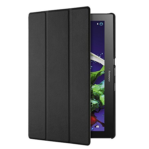 ELTD Lenovo TAB3 10 Plus / Lenovo Tab 3 A10-70F Hülle Case – Ultra Schlank Smart Cover Tasche Schutzhülle Case für Lenovo TAB3 10 Plus / Lenovo Tab 3 A10-70F 25,65cm (10,1 Zoll Full HD IPS) mit Standfunktion, Schwarz - 4