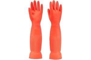 MNIXY t-45 Gumowe Rękawiczki, Czerwony, 45 cm