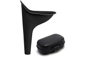 TPZORJX 1 pezzo orinatoio da donna,orinatoio da donna pieghevole,imbuto per urina da donna riutilizzabile,vasino da donna in piedi per maternità,portatile con custodia per la conservazione，nero