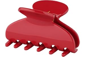 Zimocepuz Medium stor söt klämma, 7,6 cm stor klämma körsbärsröd, akryl, för tunt och medium hår, hållbar fransk klämma