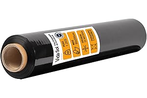 VIDA SOL Film Embalaje de Envoltura Negro, 1 Rollo de 50 cm, 23 Micras de Espesor, Resistente y Versátil, Ideal para Hogar, Almacenes, Comercios y Transportes