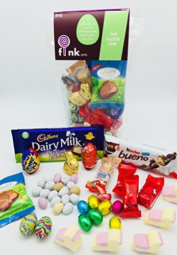 The Easter Egg One | Easter Egg Chocolate Gift Bag | Chocolate Easter Egg Gift Pack | Giant Chocolate Box Sweets Large Variety | Set Contains: Cadburys Creme Egg | Milk Egg's | Lindt Lindor Eggs | Kinder | Lindt Gold Bunny | Malteasers | fink gifts
