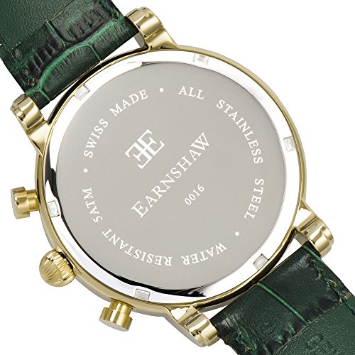 Thomas Earnshaw Longcase 43 Men's Quartz Watch with Green Dial Analogue Display with Green Leather Strap ES-0016-09