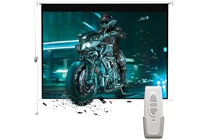 INMOZATA Electric Projector Screen 100inch / 203x152cm Motorised Projection Screen with Remote Control 4:3 Portable Foldable Anti-Wrinkles Projector Movie Screen for Theater Cinema