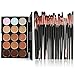 Voberry® Women Lady Professional Cosmetic Make Up Kit Set 15 Colors Contour Face Cream Makeup Concealer Palette Professional + 20 Brush (B)